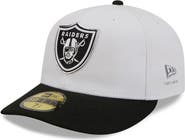 New Era Men's New Era White/Black Las Vegas Raiders 2026 NFL Draft Pre-Curved 59FIFTY Fitted Hat