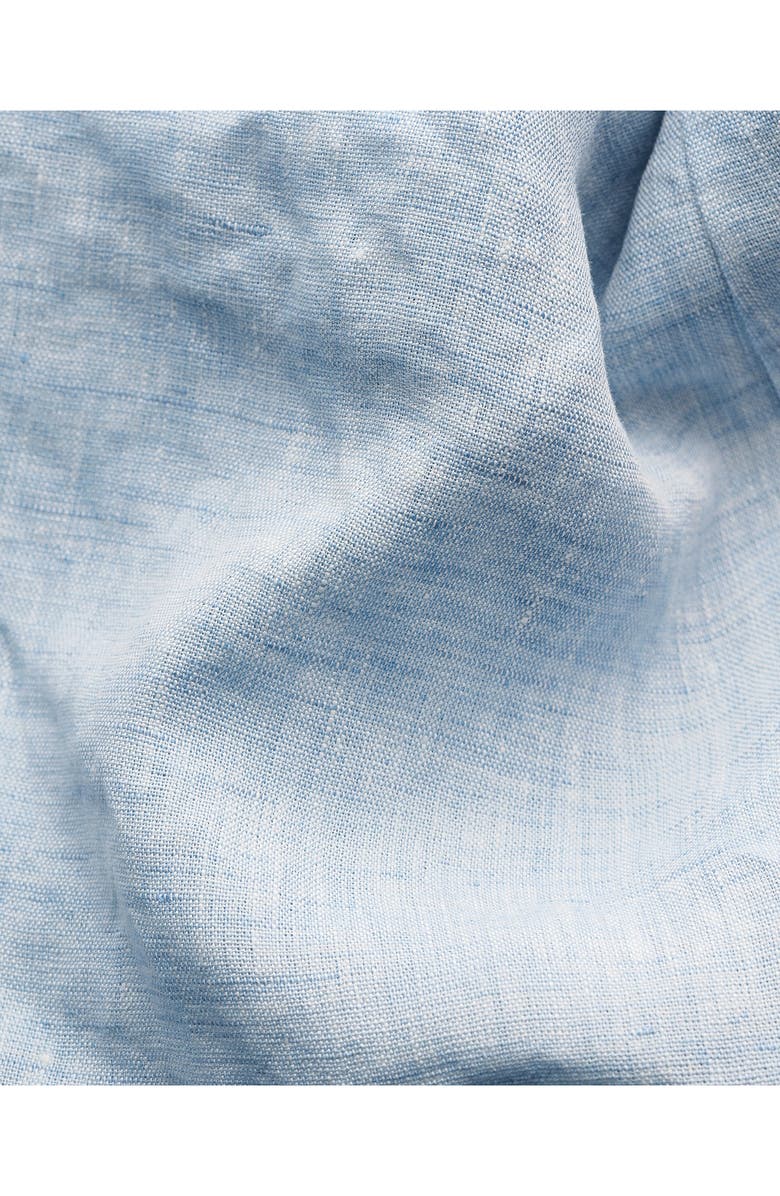 Eton Contemporary Fit Short Sleeve Linen Dress Shirt, Alternate, color, Blue