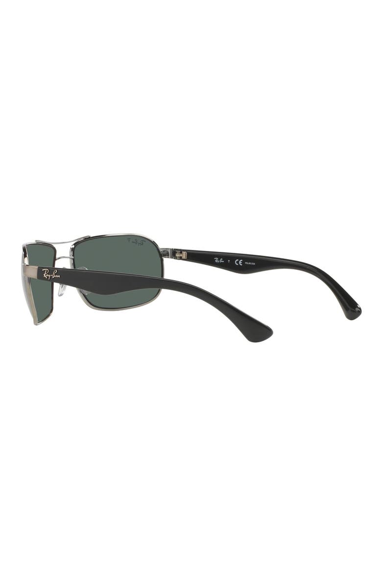 62mm Square Polarized Sunglasses, Alternate, color, GUNMETAL