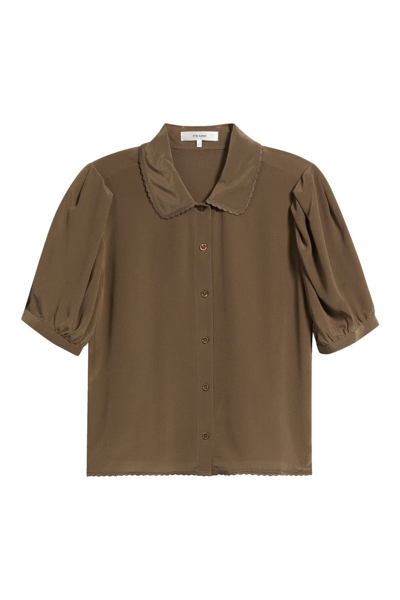 The Prim Silk Shirt, Main, color, DEEP OLIVE