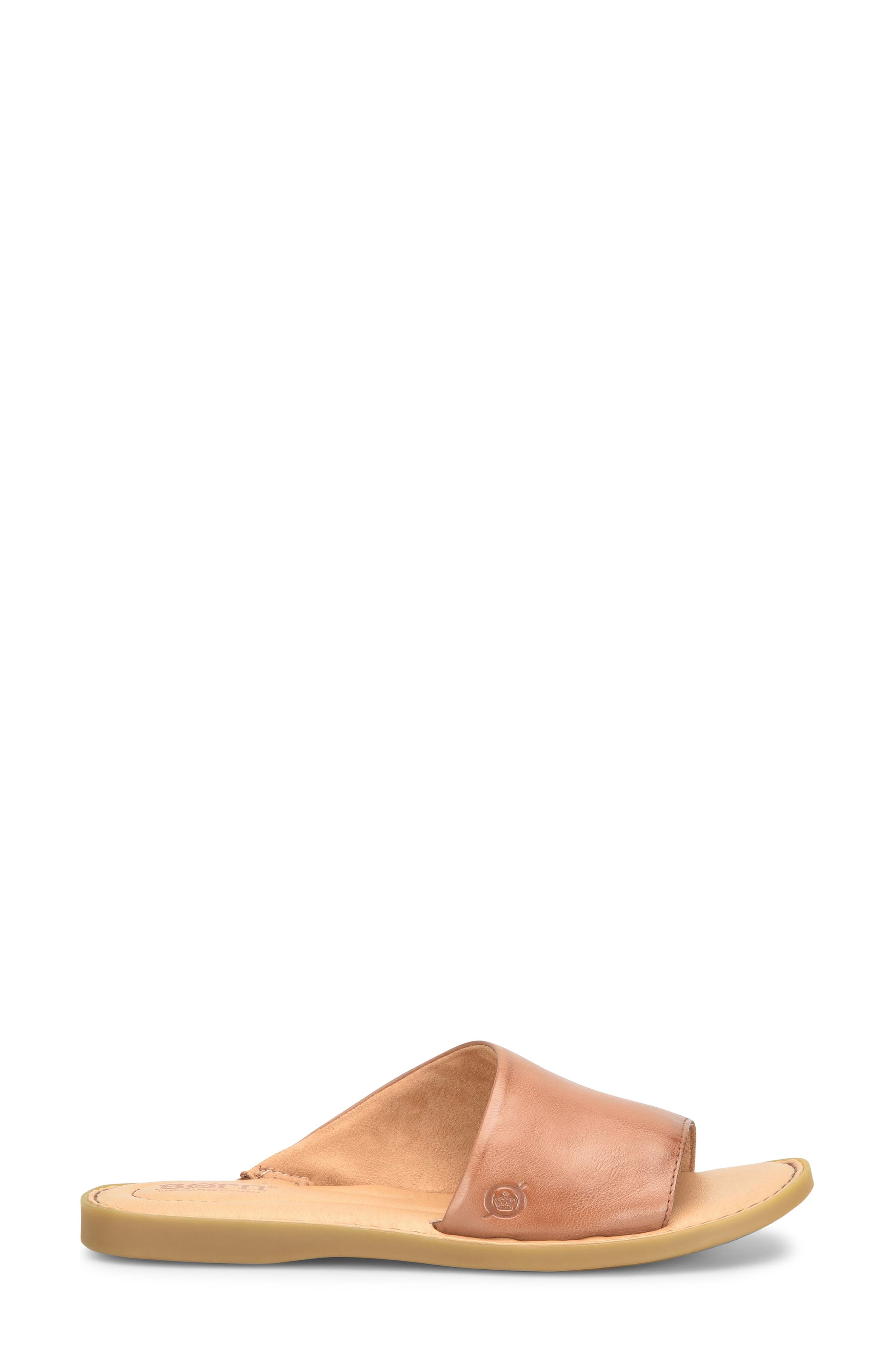 Izabel Slide Sandal, Alternate, color, BROWN LEATHER