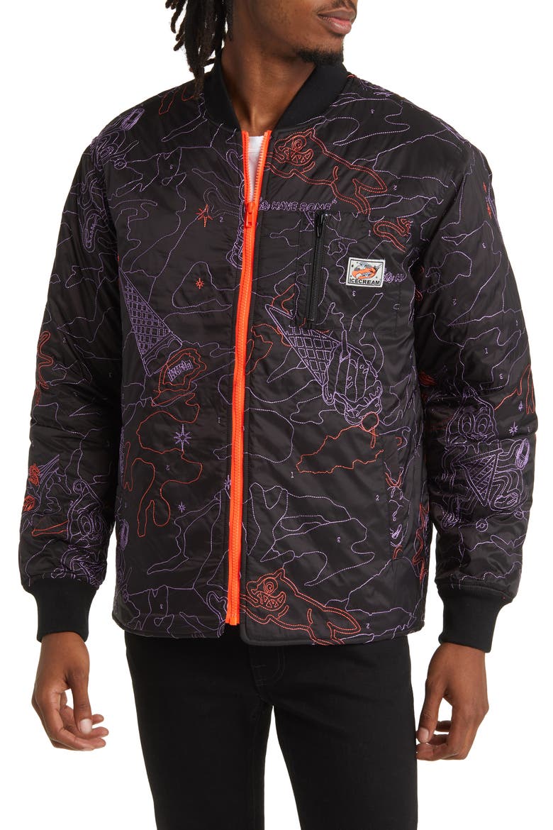 Skim Milk Bomber Jacket, Alternate, color, BLACK