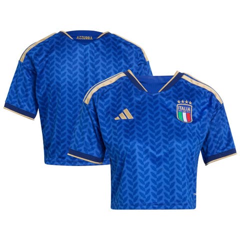 Women's adidas  Royal Italy National Team FIFA x World Cup 2026 Home Cropped Replica Jersey