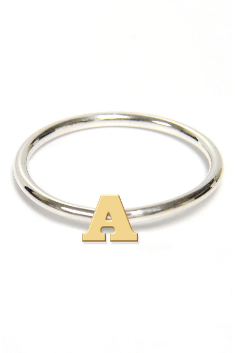 Two-Tone Initial Ring, Main, color, GOLD- A
