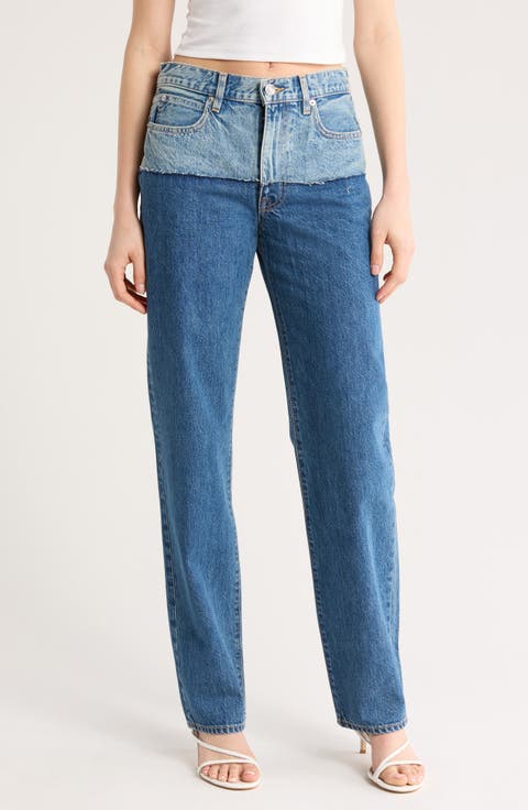 Sophie Reworked Double High Waist Straight Leg Jeans (Great Divide)