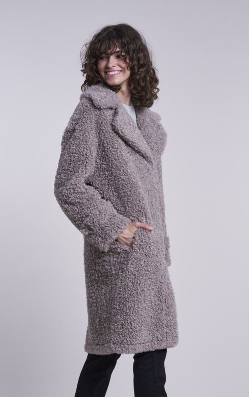 Blue Duck Faux Fur Coat In Brown