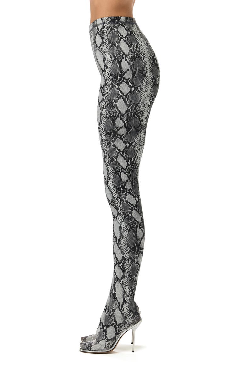 Naked Wardrobe Print Toe Leggings, Alternate, color, Grey Snakeskin