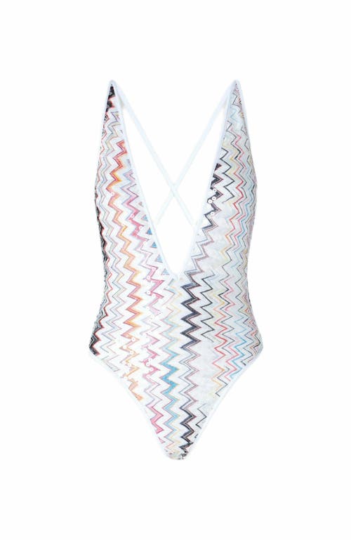 Shop Missoni One-piece Swimsuit With V-neck And Sequins