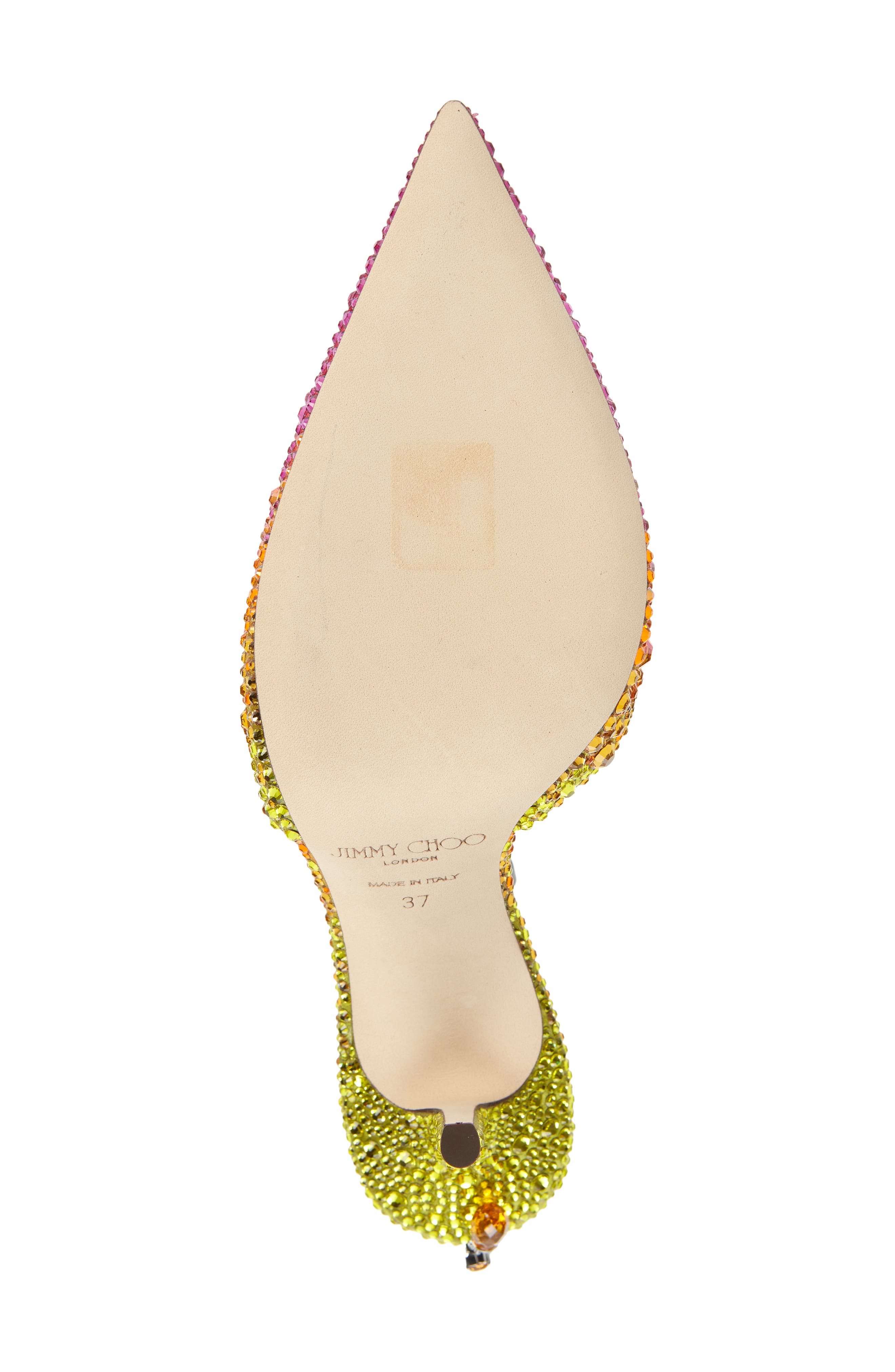 Jimmy Choo Saeda Crystal Ankle Strap Pointed Toe Pump, Alternate, color, 