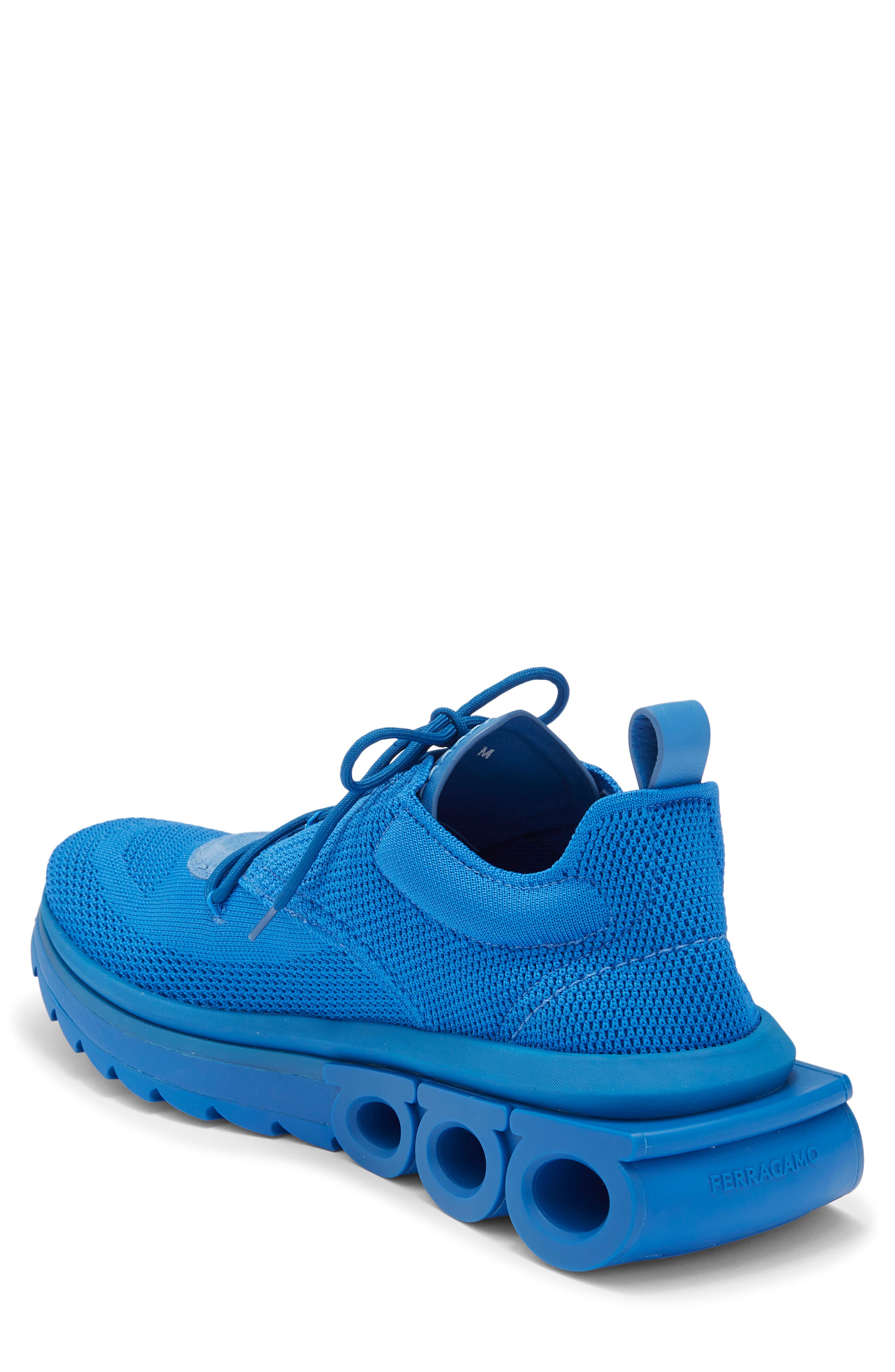 FERRAGAMO Nima Knit Low-Top Sneaker, Alternate, color, Blue