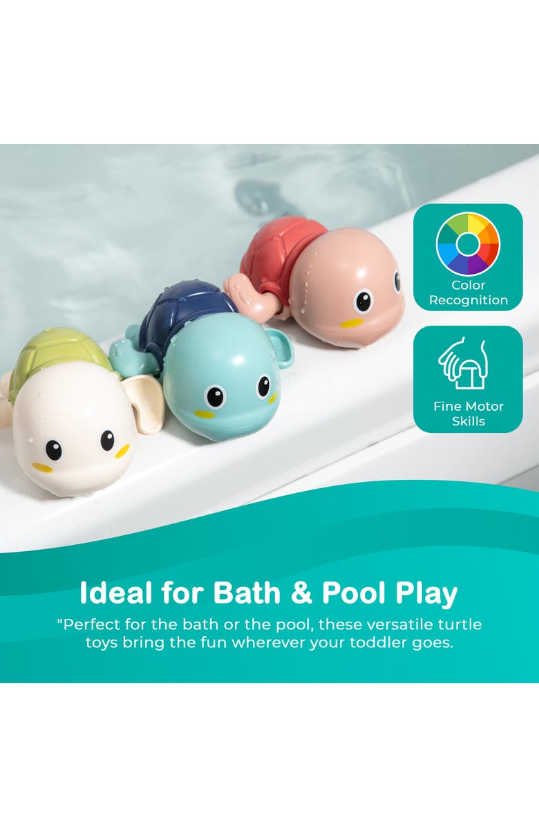 Sperric Floating Turtle Wind Up Bath Toy 3-Piece Set, Alternate, color, Multicolor