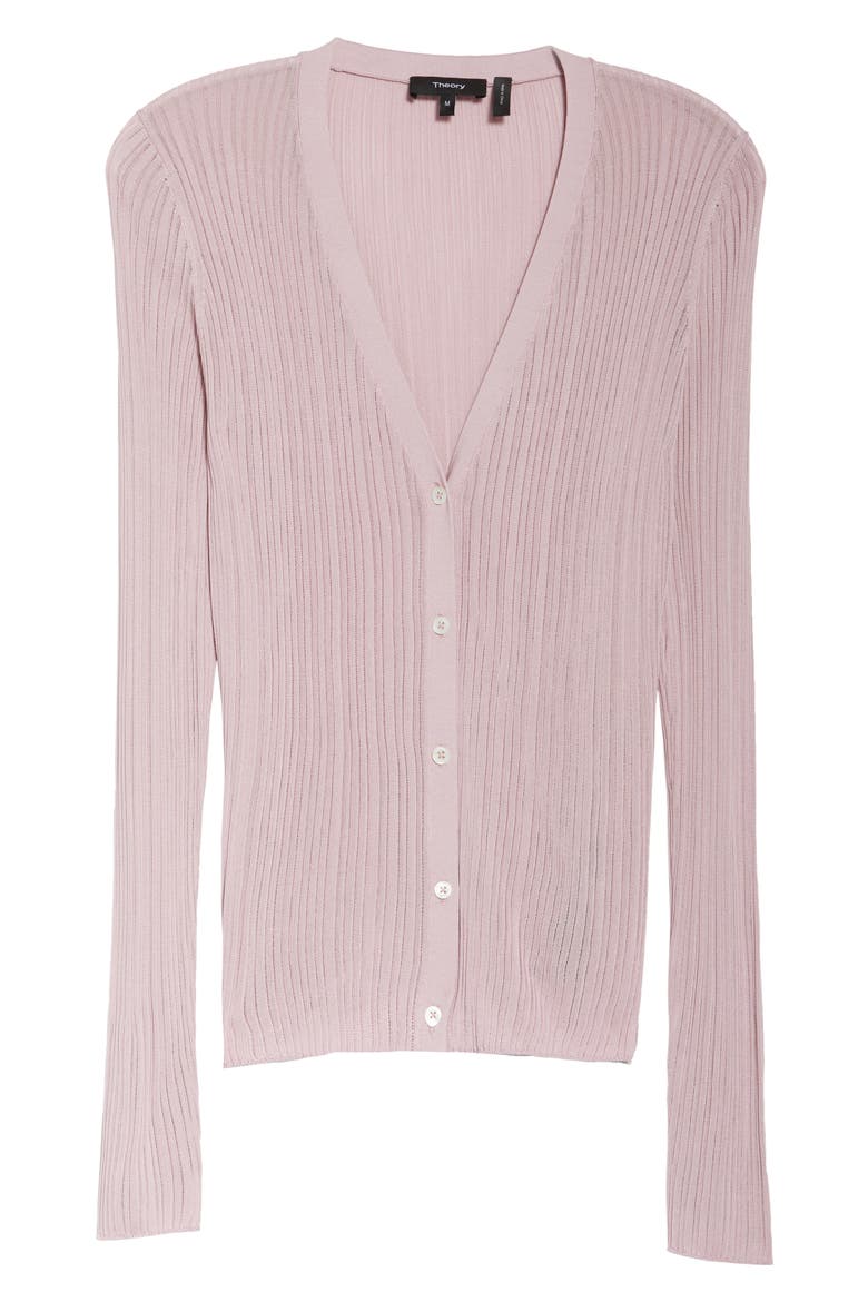 Ribbed Cardigan, Alternate, color, DARK LILAC