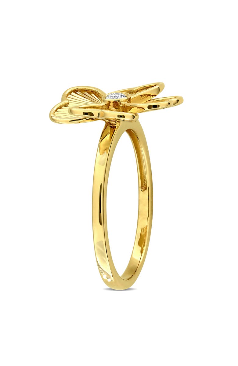 Julianna B. Diamond Accent Flower Ring 10k, Alternate, color, Yellow Gold
