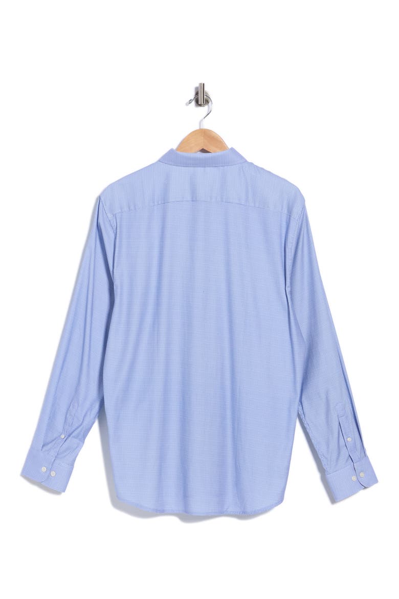 Textured Pique Print Shirt, Alternate, color, BLUE