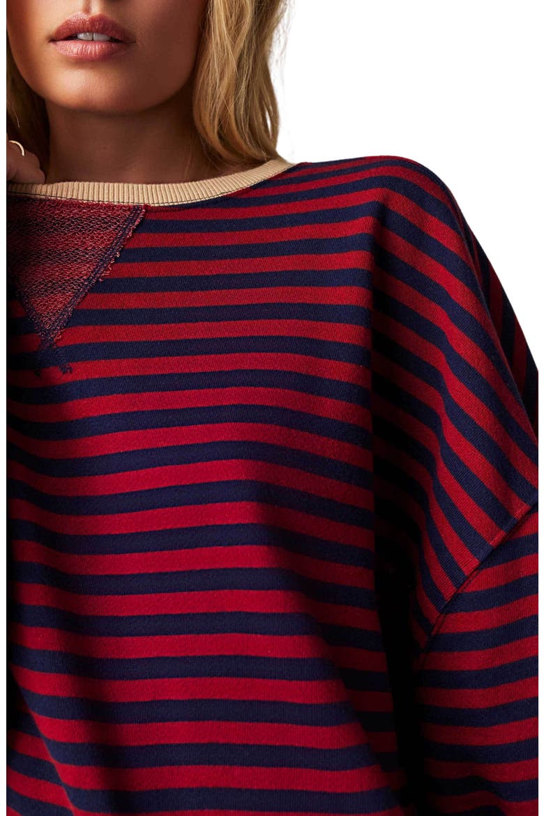 Oversize Stripe Sweatshirt, Alternate, color, NAUTICAL COMBO