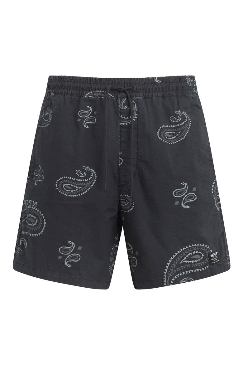 Racer Stretch Ripstop Drawstring Shorts, Alternate, color, BLACK BANDANA