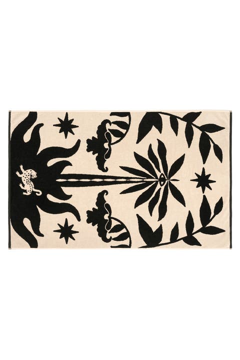 Tabea Animal Jacquard %100 Cotton Velvet Beach Resort Style