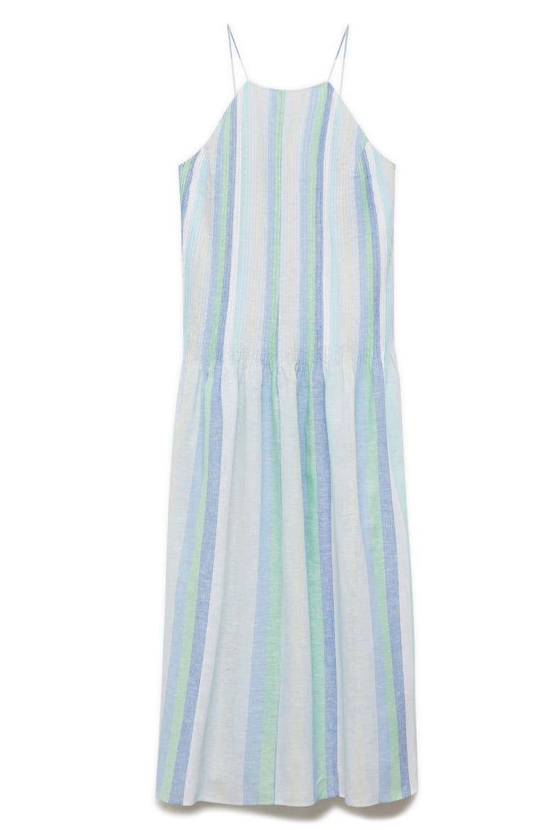 Stripe Linen Blend Dress, Alternate, color, BLUE