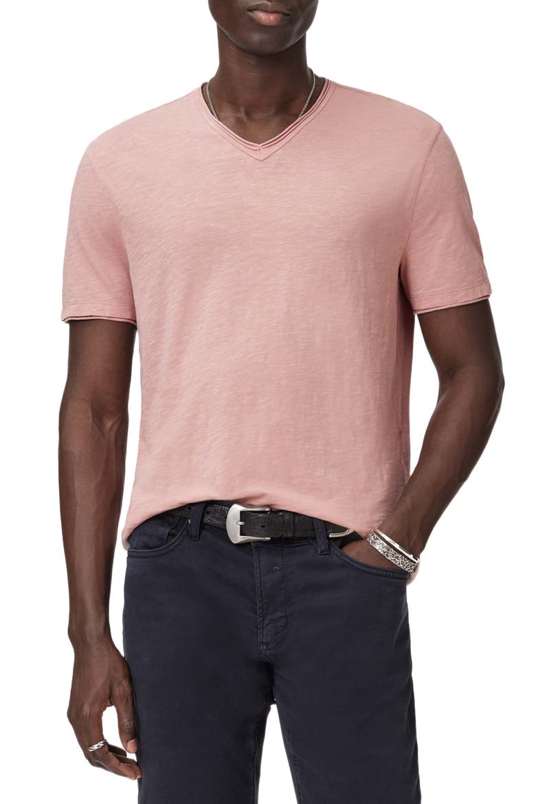 Miles Slub Organic Cotton Raw Edge T-Shirt, Main, color, PINK SAND