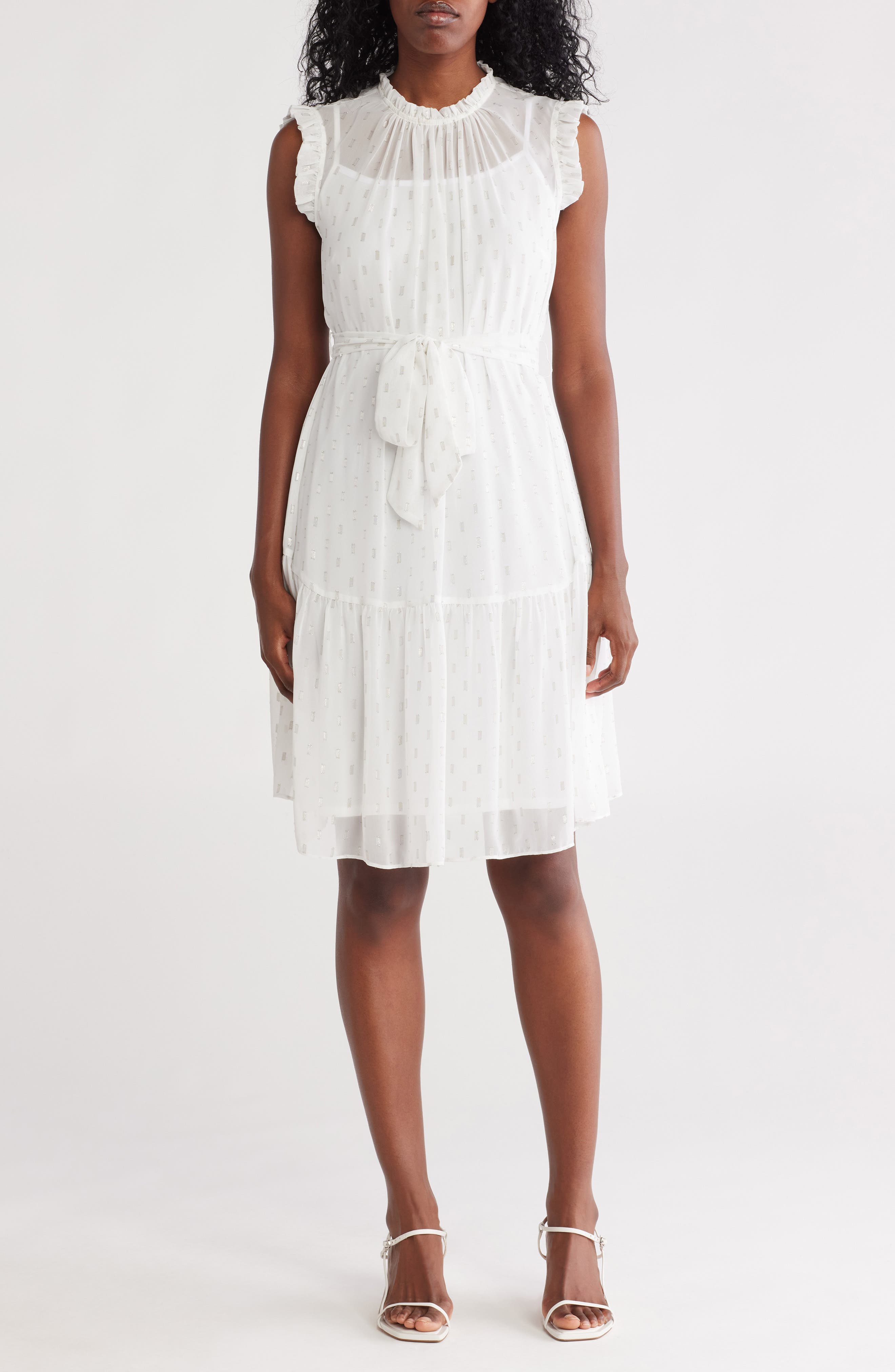 Julia Jordan Ruffle Collar Sleeveless Dress
