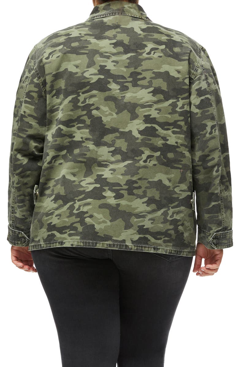 Good American Camo Snap Front Jacket, Alternate, color, 