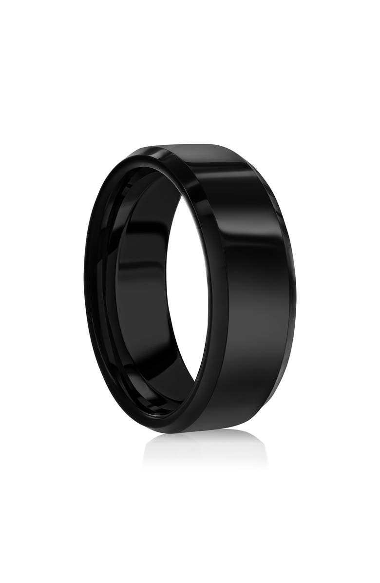 BLACKJACK Men's Tungsten Band Ring, Alternate, color, Black