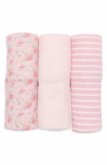 Watercolor Floral 3-Pack Baby Blankets