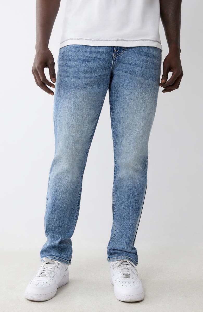 True Religion Geno Slim Leg Jeans, Main, color, Light Delightful Wash