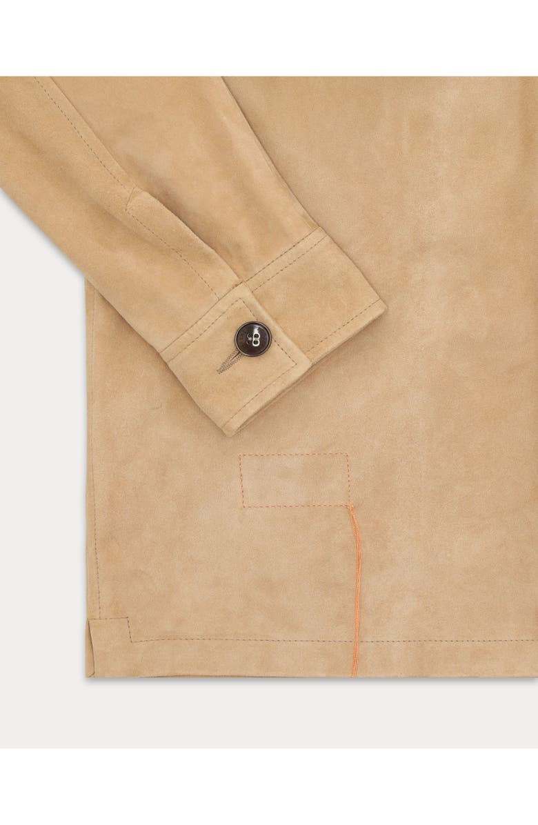 Fortela Maelle Suede Short Leather Jacket, Alternate, color, Beige