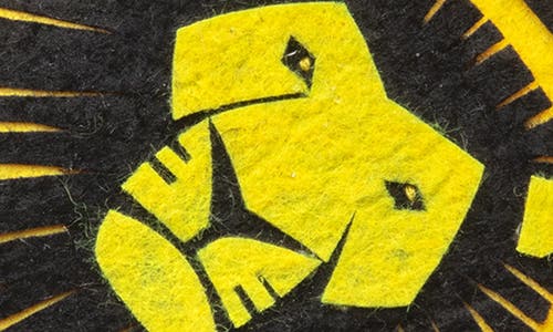 Silk Road Bazaar Handmade Playbill Felted Wool Ornament In Yellow