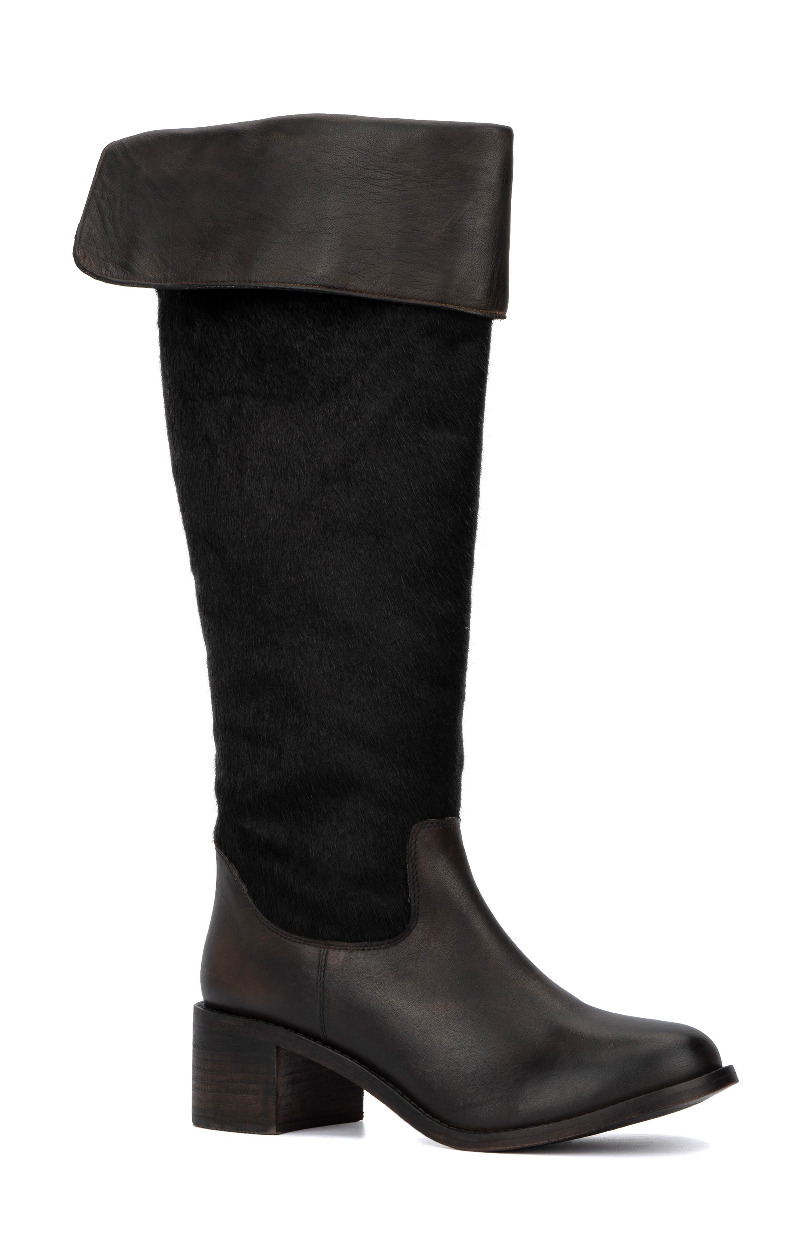 VINTAGE FOUNDRY Anastasia Faux Hair Tall Boot, Main, color, Brown