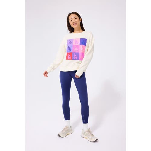 Terez Cream Los Angeles Dodgers Technicolor Oversized Pullover Sweatshirt