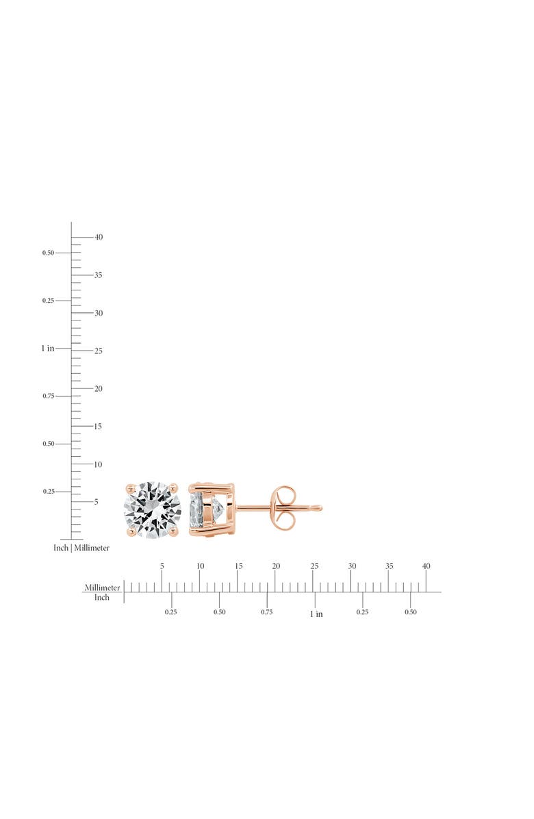 Crislu Brilliant Cubic Zirconia Stud Earrings, Alternate, color, 18Kt Rose Gold/ Clear Stone