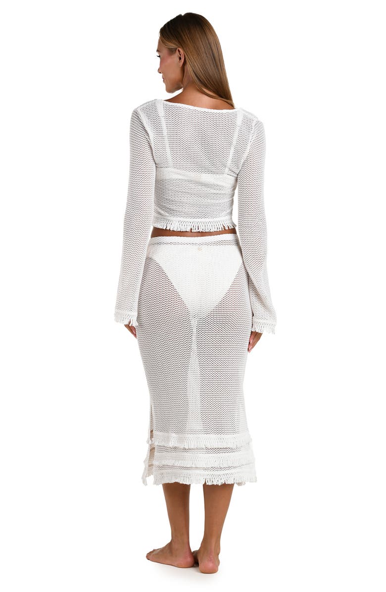 Sunshine 79 Flora Flair Crop Open Stitch Cover-Up Top, Alternate, color, Ivory