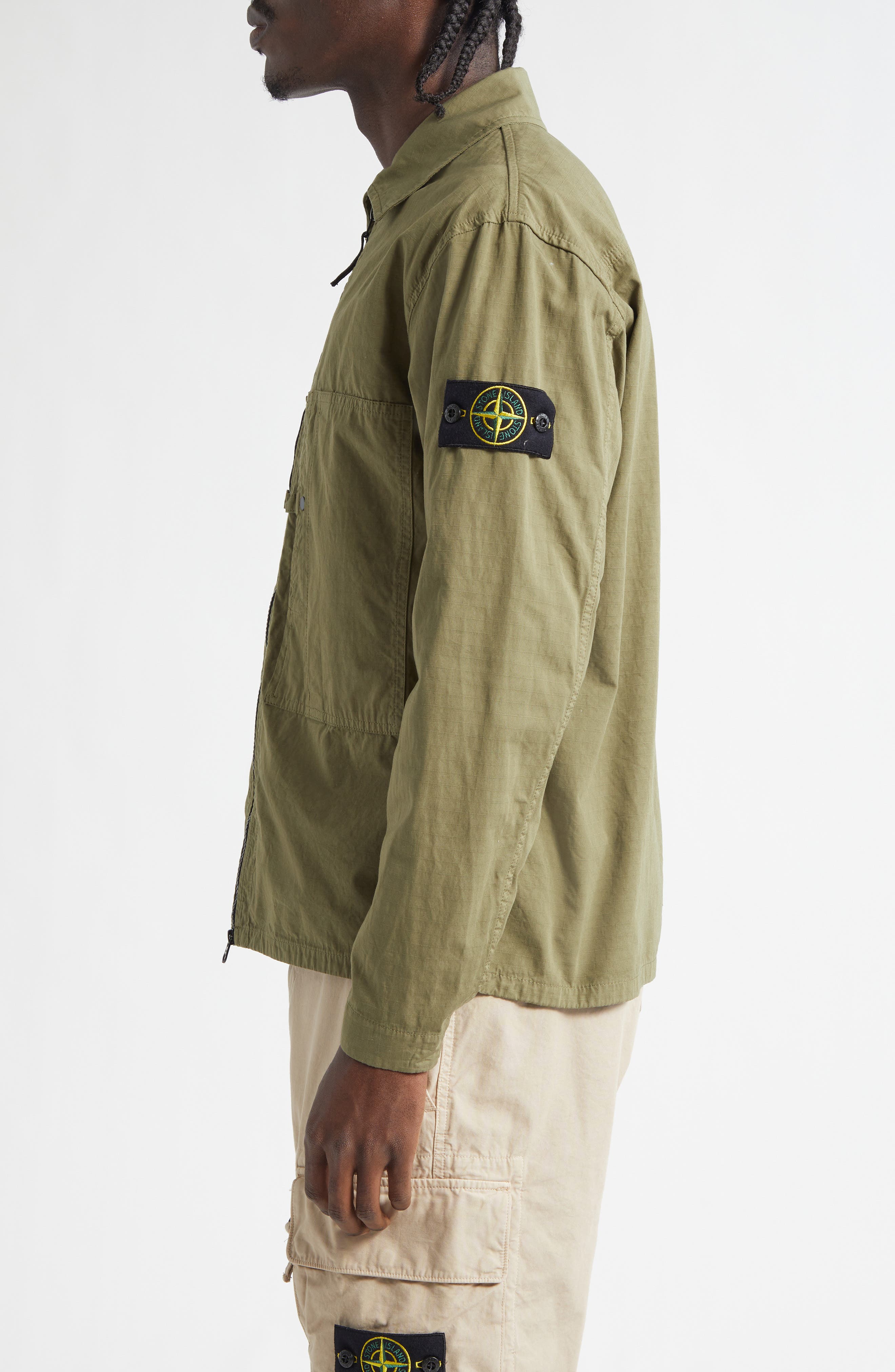 Мужские Stone Island Mercerised Organic Cotton Ripstop Overshirt — фото 3