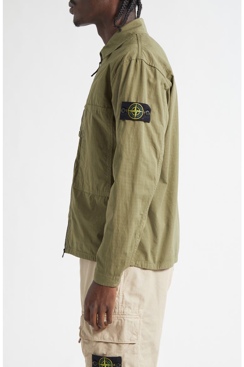 Mercerised Organic Cotton Ripstop Overshirt, Alternate, color, MILITARY GREEN