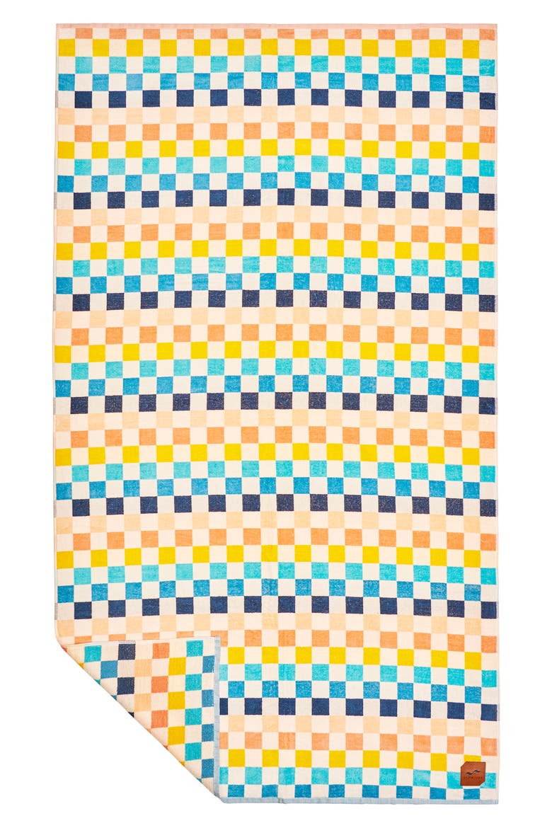 Sundown Cotton Beach Towel, Main, color, CHECK MULTI