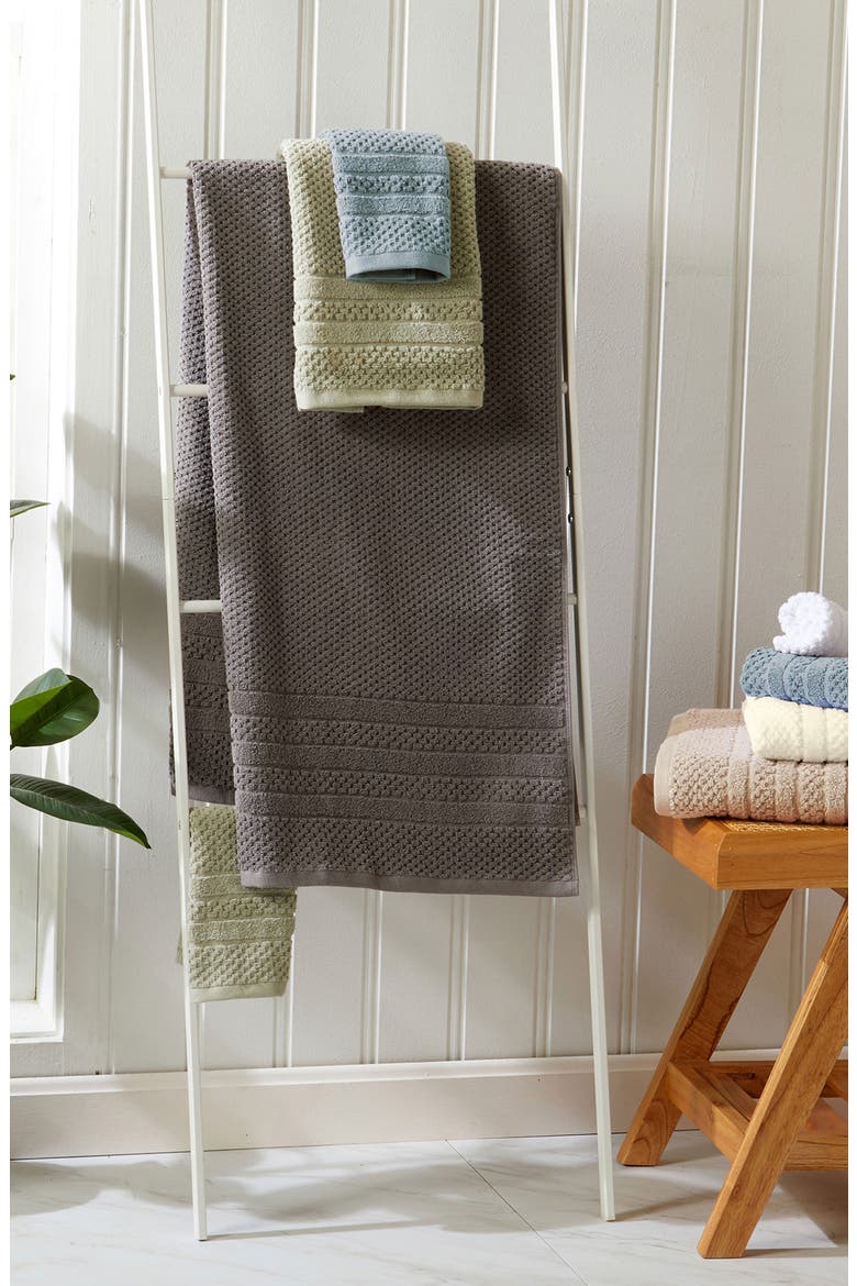 6-Pack Checker Texture Hand Towels, Alternate, color, DARK GREY