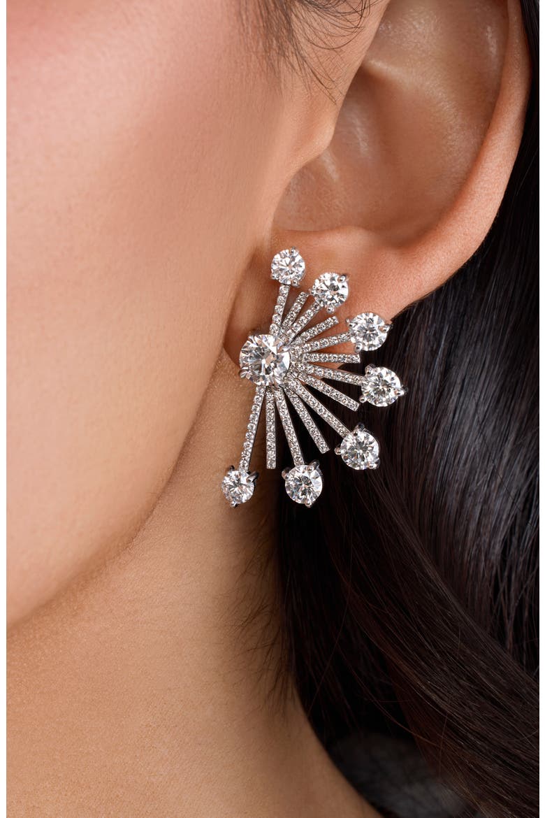 18k Gold Diamond Spark Earrings, Alternate, color, 18K WHITE GOLD