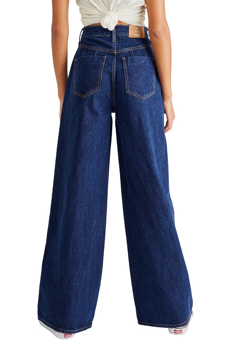 Free People CRVY Gia High Waist Wide Leg Jeans, Alternate, color,