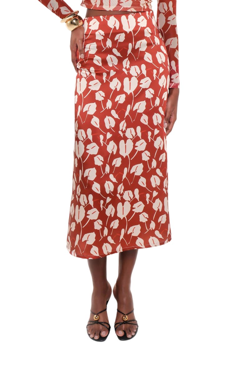 Danna Printed Midi Skirt, Main, color, BEIGE BRAVE FLORA