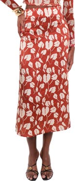 The Lulo Project Danna Printed Midi Skirt