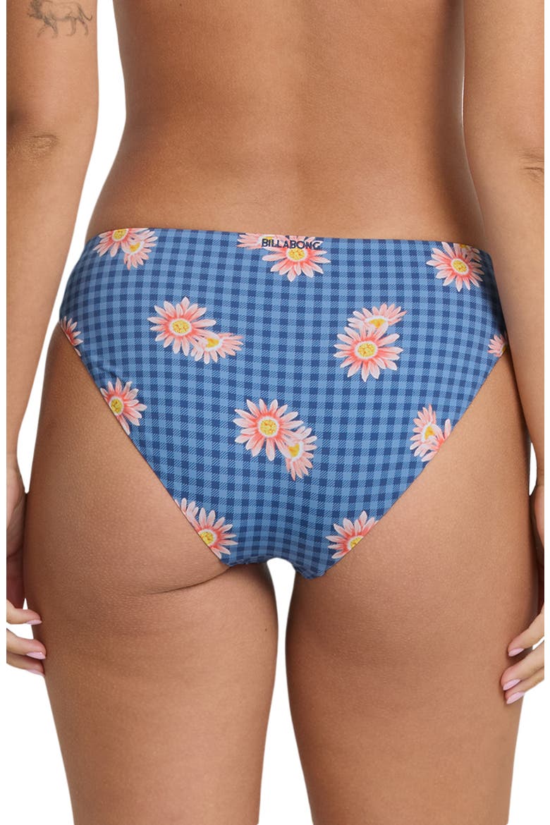 Western Sky Lowrider Gingham Floral Bikini Bottoms, Alternate, color, TRUE NAVY