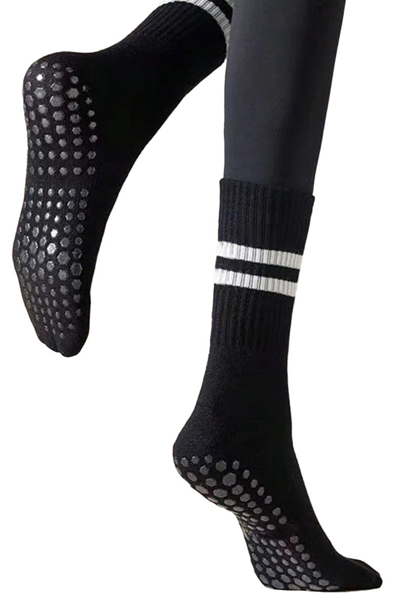 Stems Nonslip Grip Pilates Crew Socks, Alternate, color, 