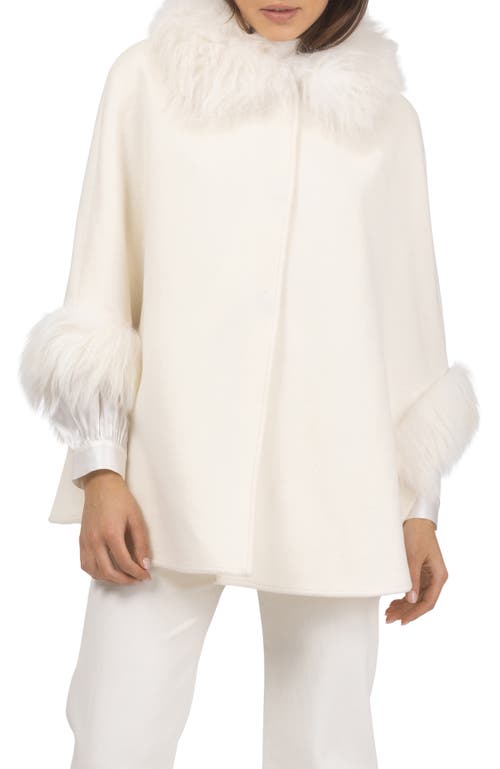 Gorski Select Wool Cape With Select Lamb Collar And Cuffs In White