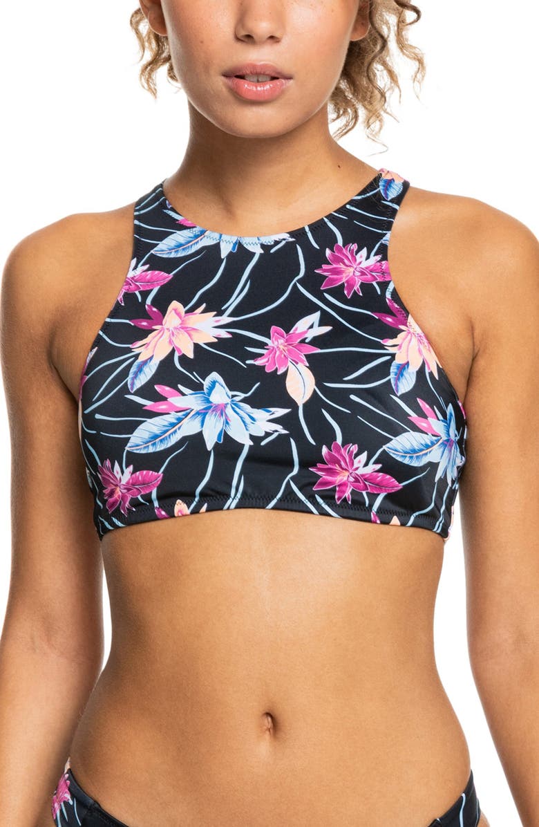 Roxy Floral Crop Bikini Top, Main, color, 
