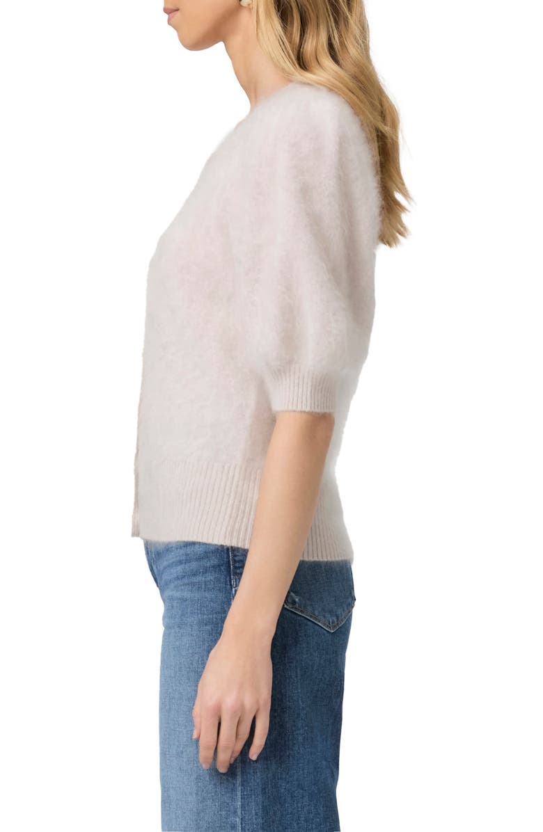 PAIGE Augusta Puff Sleeve Cashmere Cardigan, Alternate, color, Pearl Grey