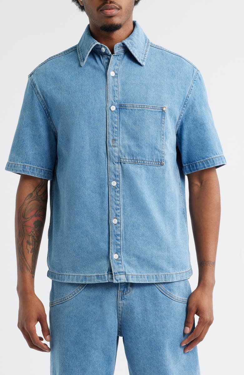 KROST Mariner Short Sleeve Denim Button-Up Shirt, Main, color, 