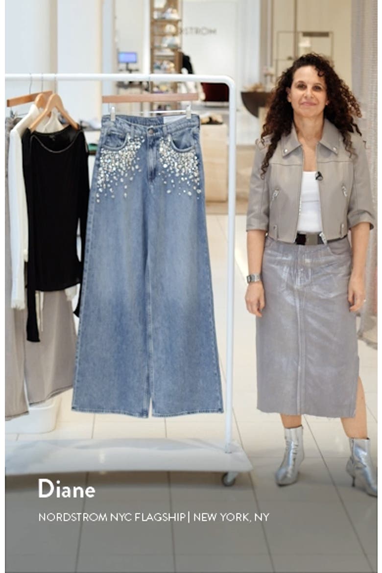 Featherweight Sofie Bedazzled High Waist Wide Leg Jeans video