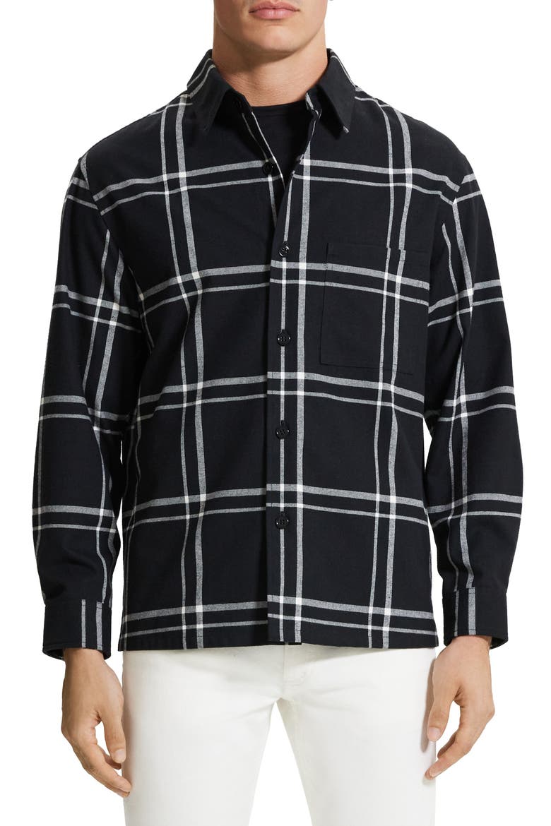 Clyfford Waren Windowpane Shirt Jacket, Main, color, BKMU